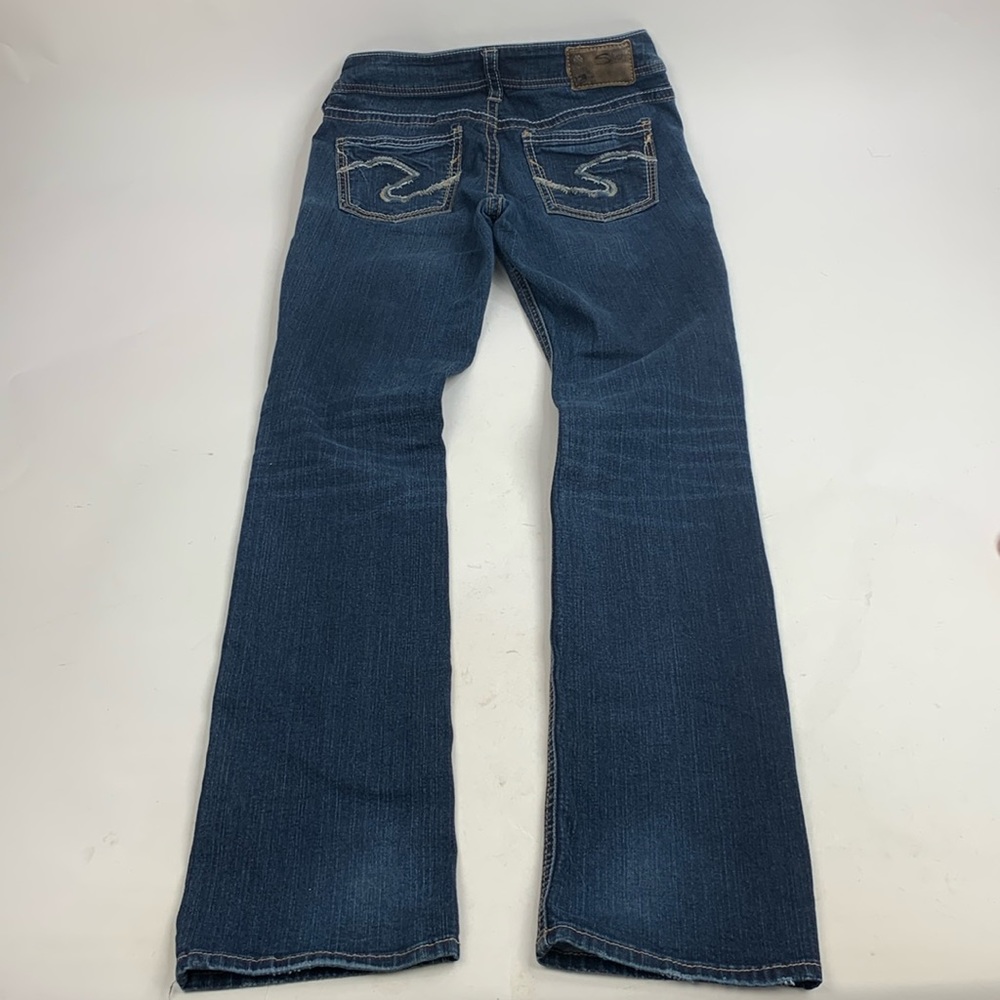 Silver Jeans Suki Mid Baby Boot Size 27 long Dark wash denim Bootcut & stretch